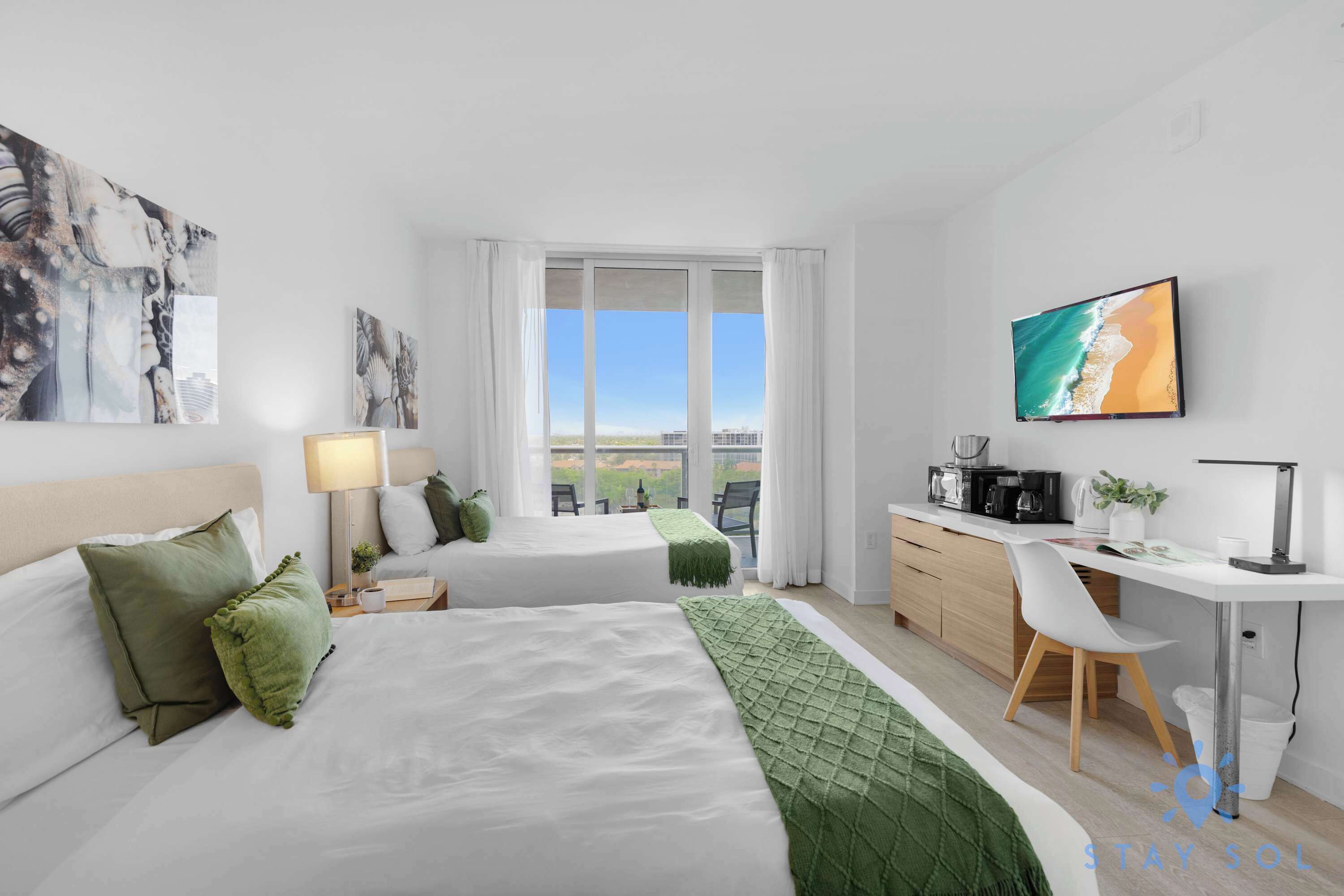 Desk, iron/ironing board, travel cot, WiFi