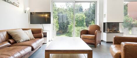 Télévision, cheminée