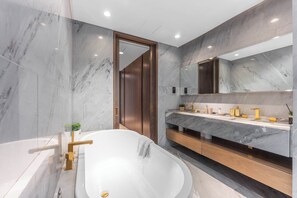 Shower, soap, shampoo