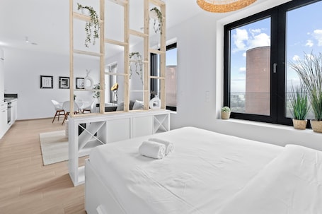 1 Schlafzimmer, Internetzugang, Bettwäsche. New Studio in Belval