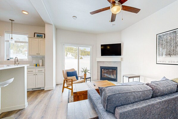 TV, fireplace, DVD player