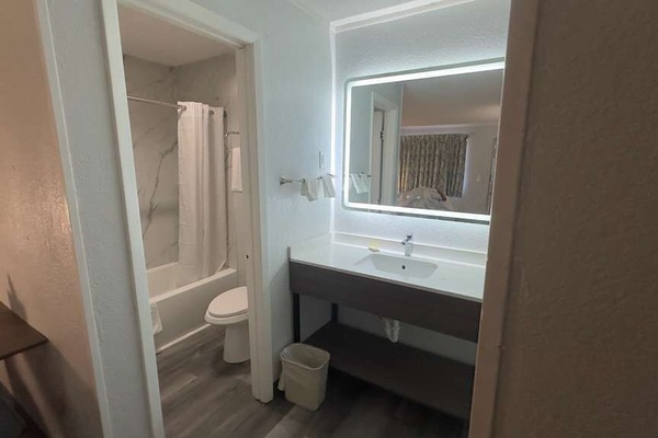 Basic Double Room | Bathroom | Separate tub and shower, towels, soap, toilet paper