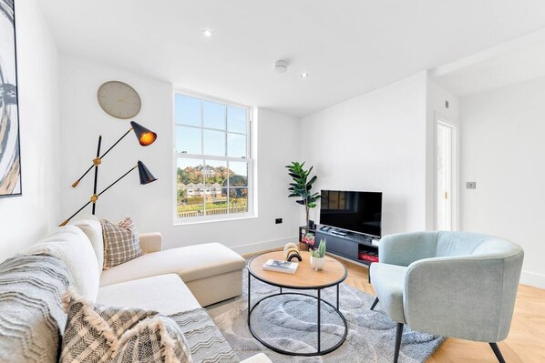 Una televisión de pantalla plana