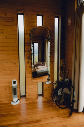 Cabana Comfort, pati, vistes a la muntanya | Sala d'estar