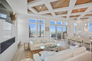 Smart TV, fireplace - Ultimate Family Vacation: 9BR Gulffront Home | Infinity Pool | Beach Access (Port St. Joe)