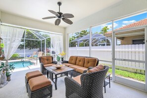 Terrace/patio - Life's a Beach - Approx 1 Mile To The Beach!  Heated Pool, Complimentary House Attendant on Call! (Naples)
