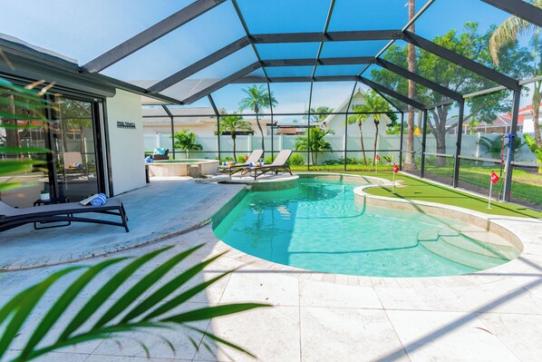 A heated pool