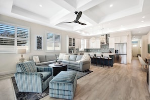 Smart TV, fireplace - New! Ocean Whisper -  4 Ensuites! Approx 1 Mile to the Beach! - Heated Pool/Spa! (Naples)