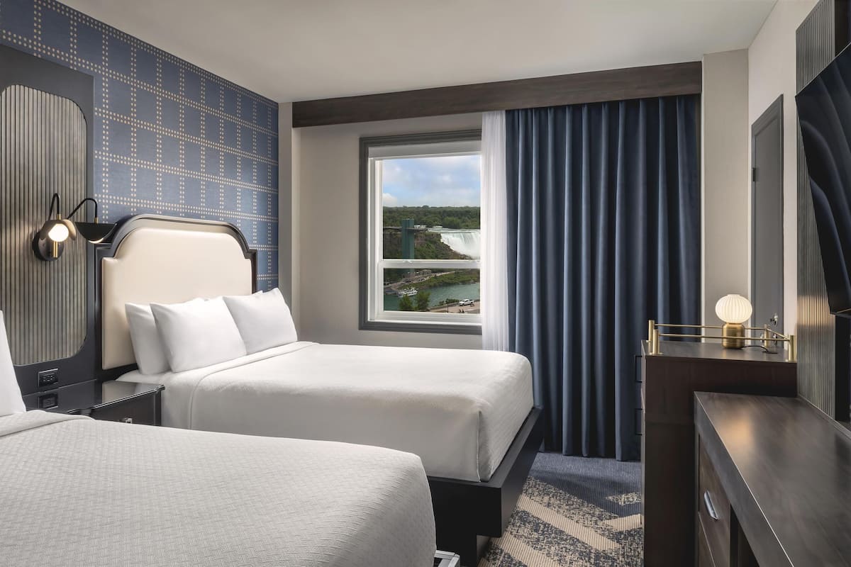 Room, 2 Queen Beds (Partial Falls View) | In-room safe, laptop workspace, blackout drapes, iron/ironing board
