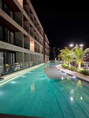 Una piscina riscaldata