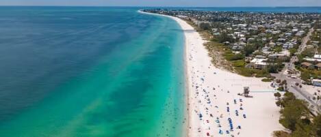 Sun-loungers, beach towels
