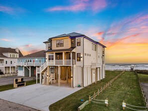 Exterior - Modern Beachfront Retreat in Crystal Beach – Pool, Elevator & Sleeps 20 (Bolivar Peninsula)