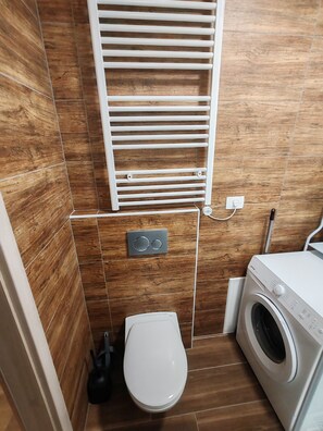 Dusche, Haartrockner, Handtücher
