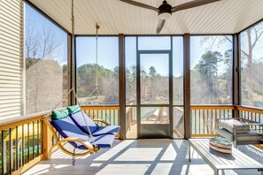 Interior - Porch & Game Room! Getaway on Lookout Shoals Lake (Stony Point)