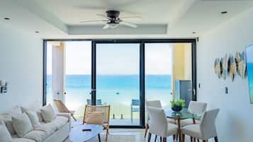 Family Apartment, Kitchen, Poolside | Living area
