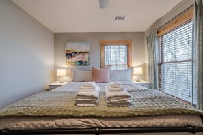 4 bedrooms, iron/ironing board, travel cot, WiFi