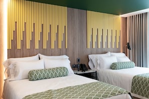 Superior Twin Room, 2 Double Beds, City View | Minibar, in-room safe, desk, laptop workspace