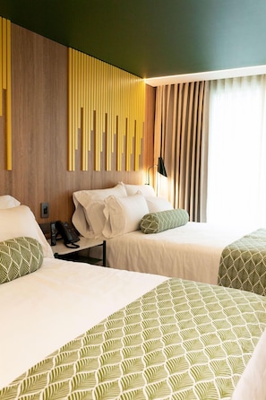 Superior Twin Room, 2 Double Beds, City View | Minibar, in-room safe, desk, laptop workspace