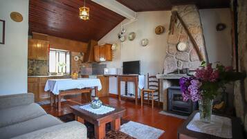 Televisie en een open haard