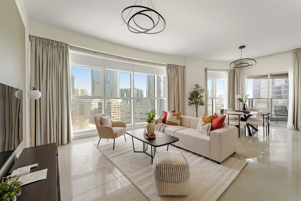 Deluxe Apartment | Living area - Silkhaus Sigma Tower (Abu Dhabi)