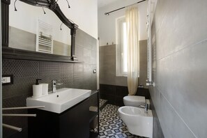 Ducha, secador de pelo y toallas