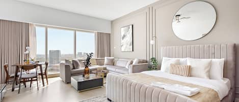 Gallery Studio, 1 Queen Bed | Living area | 50-inch Smart TV with digital channels