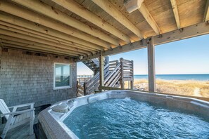 Terrace/patio - Pier House - K1009, Unique Oceanfront Retreat in Nags Head, Indoor Pool! (Nags Head)