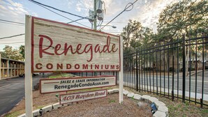 A sign for Renegade Condominiums with sales and lease information, located at 403 Hayden Road. - Tallahassee Gem-Next to Doak and CollegeTown-Ideal for FSU weekend.3 minute walk (Tallahassee)
