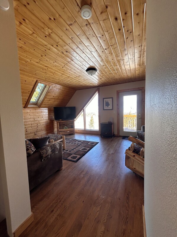 Smart TV, DVD player, books, video library