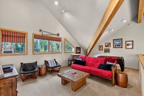 Smart TV, fireplace, video games, DVD player
