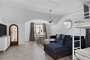 Comfort Apartment, City View | Living area | 42-inch flat-screen TV with cable channels, streaming services - HernöRum - Storgatan (Harnosand)