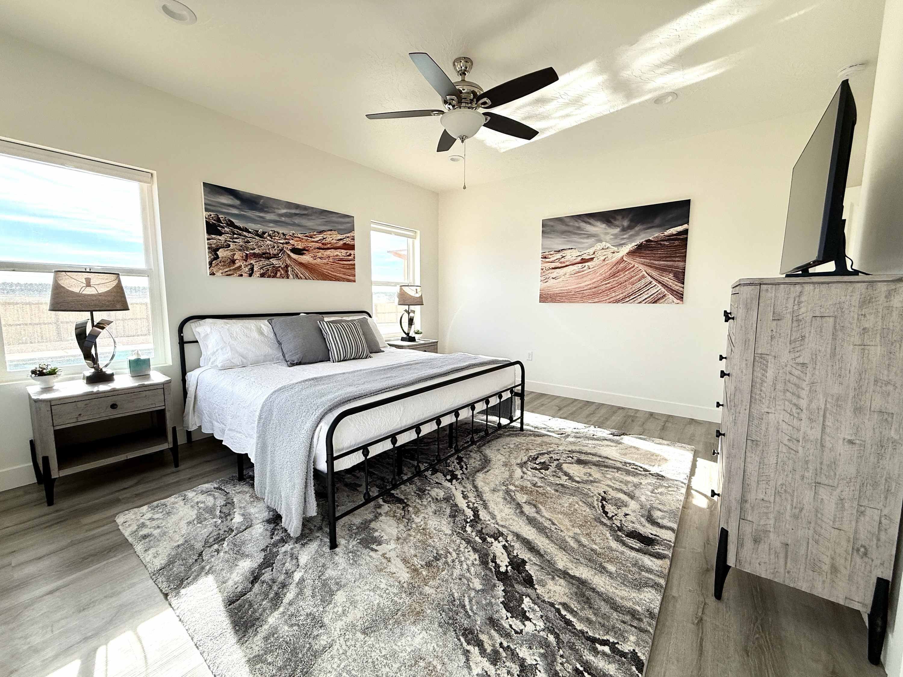 3 bedrooms, iron/ironing board, travel cot, WiFi