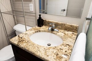 Hair dryer, towels, toilet paper