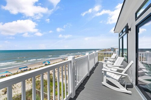 Oceanfront luxury awaits at Together Time, Oak Island—a stunning 11-bedroom retreat!
