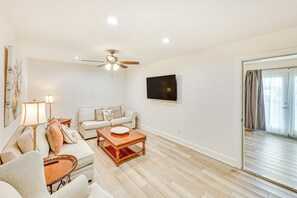 Interior - Patio & Workspace: Peaceful Riverside Apartment! (Riverside)