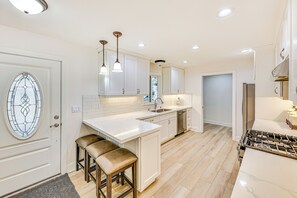 Interior - Patio & Workspace: Peaceful Riverside Apartment! (Riverside)