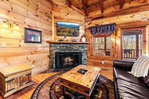 TV, fireplace, DVD player, offices - Cozy Retreat for 4 w/Hot Tub & Mountain Views! (Pigeon Forge)