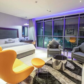 Economy Room, Balcony, City View | Desk, laptop workspace, blackout drapes, soundproofing