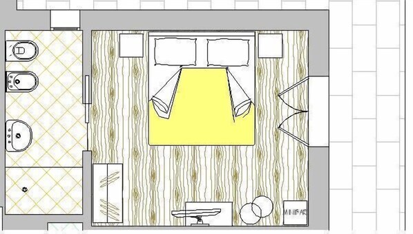 Floor plan - "Marone" room (Lombardia)