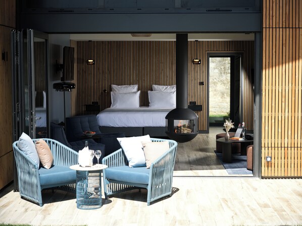 Phòng đôi dành cho gia đình, quang cảnh vườn | Két bảo mật tại phòng, màn/rèm cản sáng, phòng cách âm