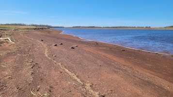 Plage à proximité, chaises longues, serviettes de plage