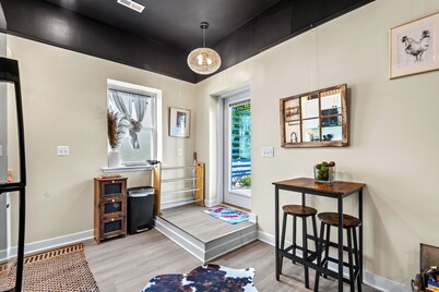 An upscale retreat across from the beach