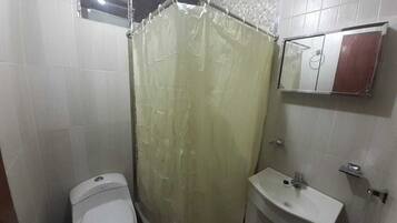 Shower, soap, toilet paper