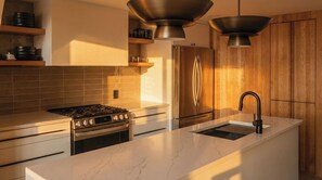 Fridge, oven, stovetop, dishwasher