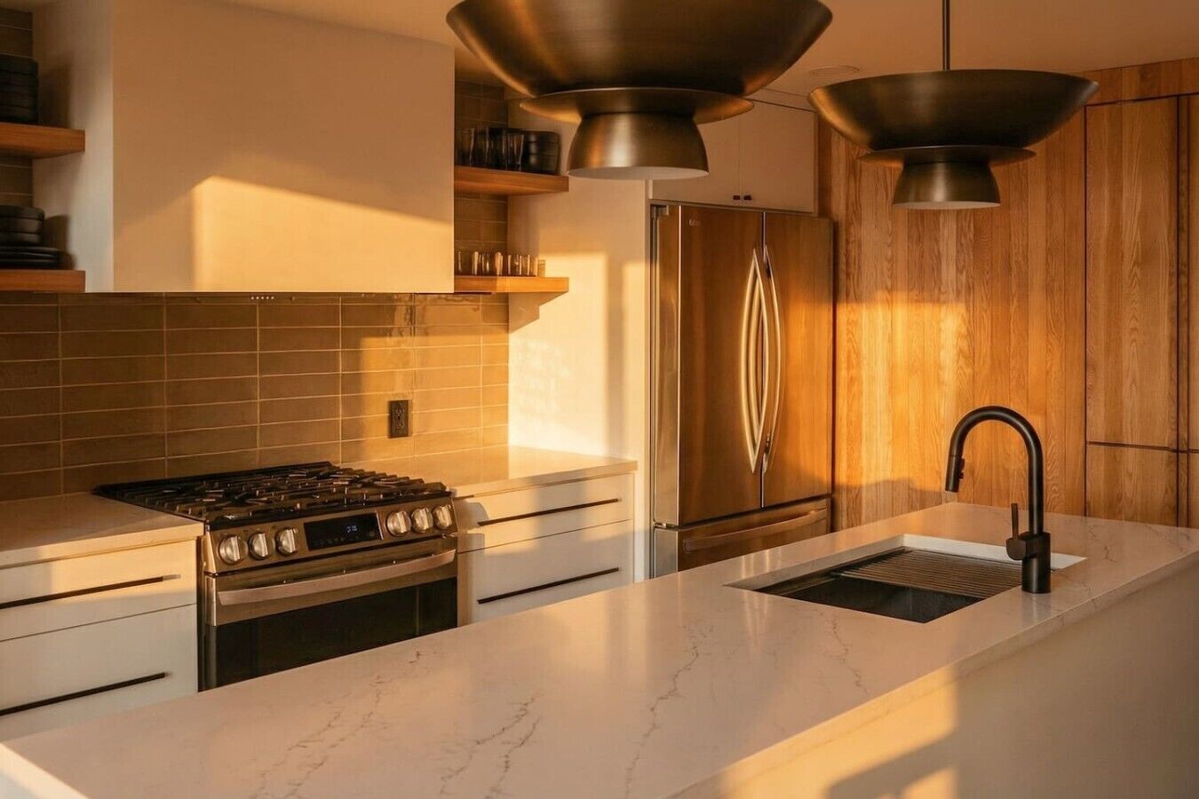 Fridge, oven, stovetop, dishwasher