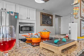 Fridge, microwave, oven, stovetop - Summerwinds Oceanfront Condo | Pools & Beach (Indian Beach)