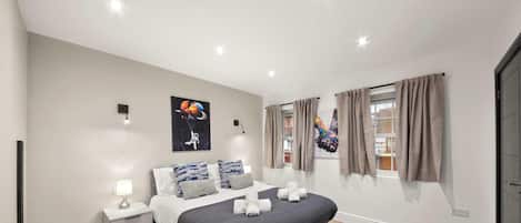 4 bedrooms, iron/ironing board, travel cot, WiFi