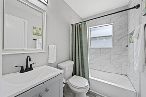 Hair dryer, towels