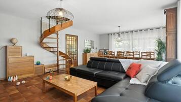 Televisión, chimenea y reproductor de DVD