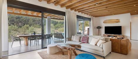 Fernseher, Kamin, Tischtennisplatte